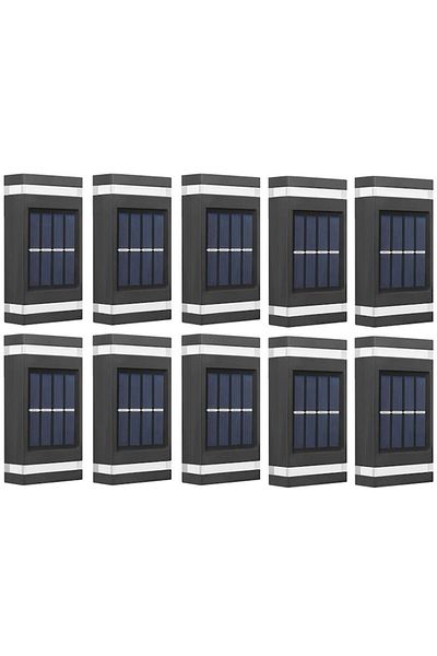 NEXTLY Set 10 X Lampa Decorativa Cu Incarcare Solara , Pentru Perete/gard, Senzor De Lumina, 6