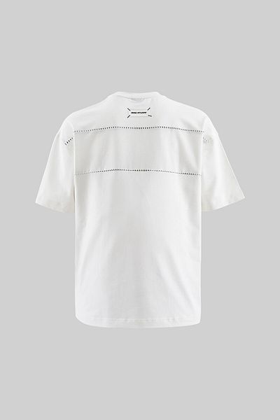 Machinist Men's Patch and Stitch Details Oversize Ecru T-Shirt