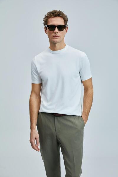 Lufian Ανδρικό T-Shirt Tıno Knitwear Off White 111090110