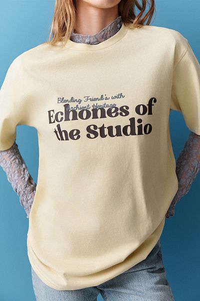 Manuka Wash Effect Short Sleeve Tshirt Yellow
