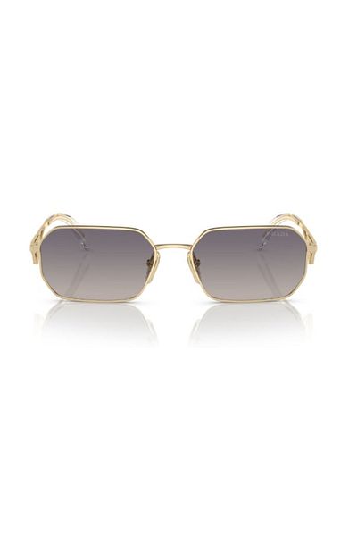 Prada Woman Irregular Sunglasses- Pr A51s - Lense Size:58mm - Pale Gold