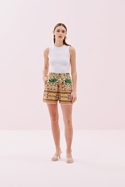 Roman Beli Lastikli Şort Standart Renk Y2562119_089