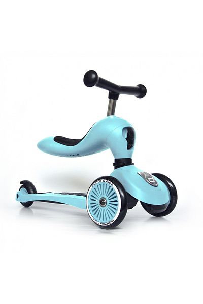 SCOOT AND RIDE Trotineta copii cu sezut, transformabila 2in1, HighwayKick 1 Blueberry, 1-5 ani, pana la 50 kg