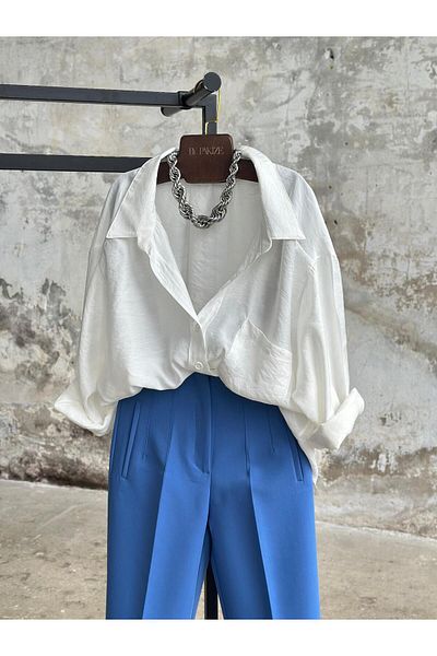Telablanka Karol Front Flat Fabric Pantalon Karol_ Sax Blue