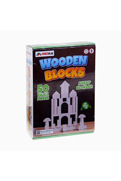Redka Ahşap Bloklar Doğal Renk 50 Parça