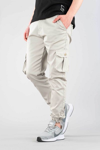 bombe Men's Stone Slim Fit Slim Fit Jogger Cargo Pocket Elastic Leg Trousers