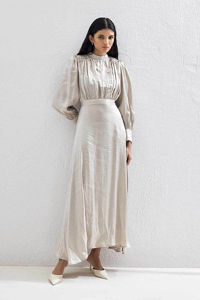 Hooopstore Jasmine Shiny Textured Stone Dress