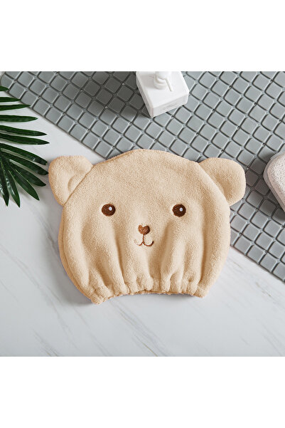 choice2 Khaki Super Absorbent Hair Drying Bath Towel Cap Cute Cartoon Bear Mi...