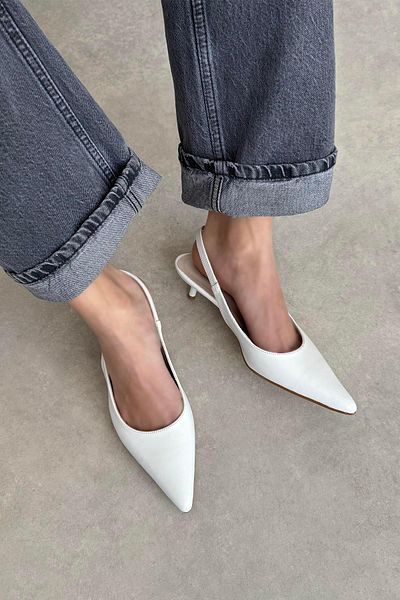 STRASWANS Cuesta Women's Heeled Wrinkled Leather Shoes White