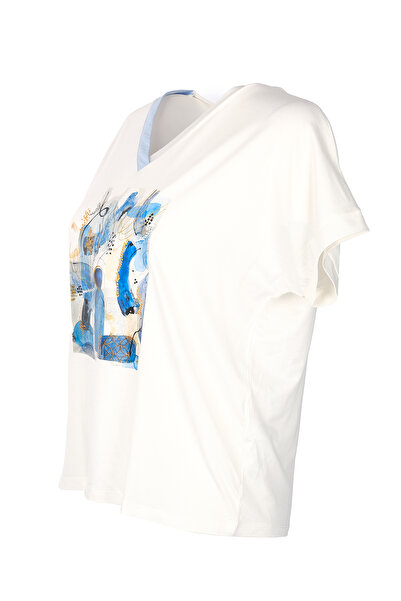 Vedi Women's Oversized V-Neck Short Sleeve Minimalist Blouse - Ideal for Everyday Outfits