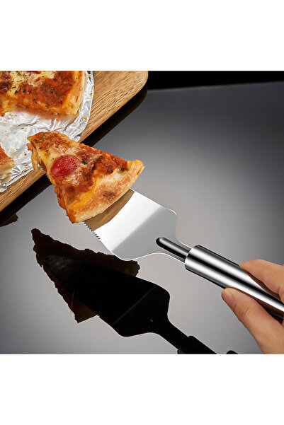 Muchmy 2 Pcs Stainless Steel Pizza Knife Cake Shovel Stylish Household Party Wedding Server Spatula