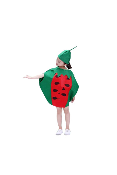 KidMania Costum fruct Pepene Rosu KidMania®, rosu, pentru copii, marime unive...