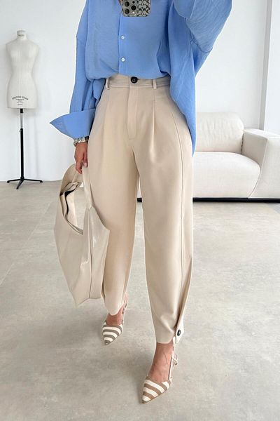 ELVAN TOLON Beige buttoned pants