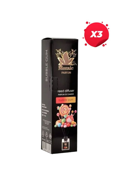 Mozaik Odorizant de cameră Mozaic Bubble Gum cu bețișoare, 100ml x3