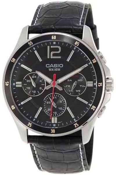 Casio Casio Men's Watch - MTP-1374L-1AVDF Black Dial, Black Band