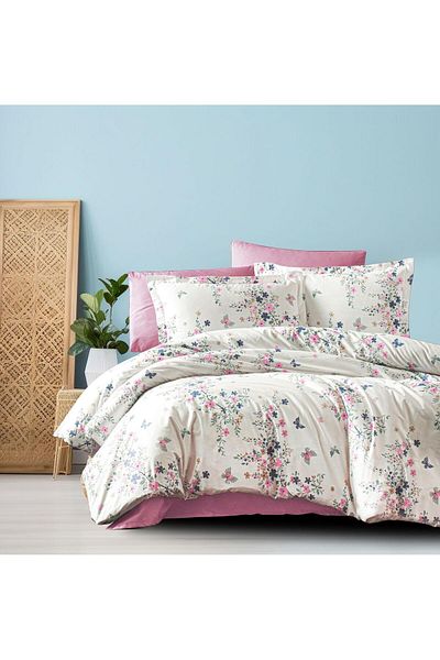 Snow Home Concept Cotton Double Duvet Cover Set Hira