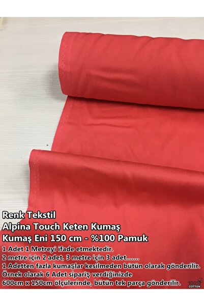 Renk Tekstil Alpina Touch Pamuklu Keten Metrelik Kumaş - Hobi - Kılıf - Ceket...