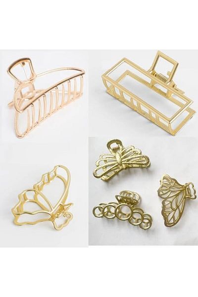 Generic Multi Design Minimalist Metal Hair Claw Clips for Women, Hair Catch Banana Clips Clutchers Clamp Hai