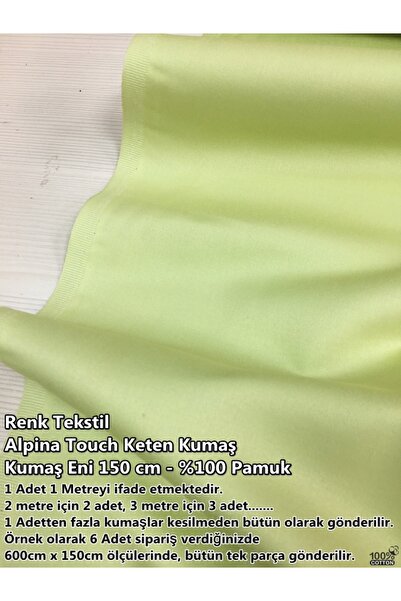 Renk Tekstil Alpina Touch Pamuklu Keten Metrelik Kumaş - Hobi - Kılıf - Ceket...