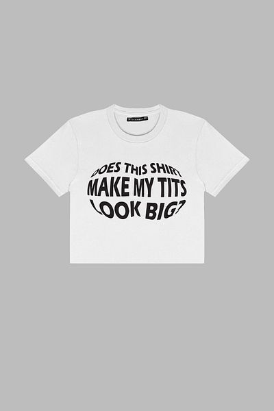 Sekizbiraltı Бял къс топ с щампа Tits Look Big