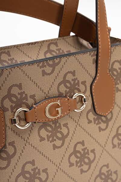 Guess Izzy 2 Comp Tote Women's Brown Handbag Hwos8654220-Ltl