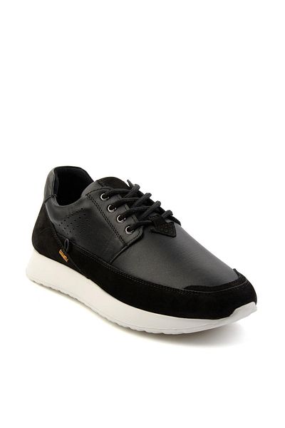 Bambi Black Leather Men's Casual Shoes E 01076501103