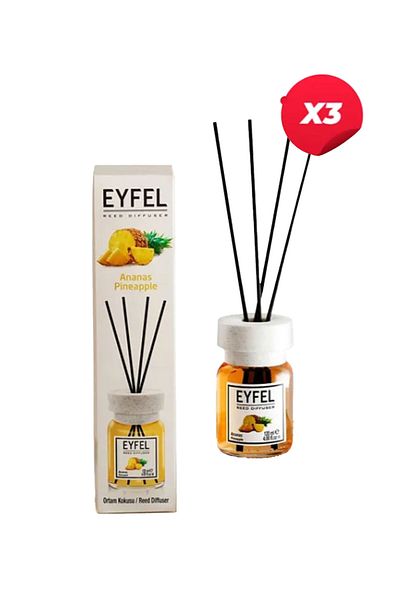 Eyfel Pineapple room air freshener with sticks, 120ml X3