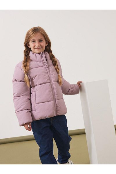 name ıt Name It Pink Girl's Puffer Jacket with Stand Collar13228727