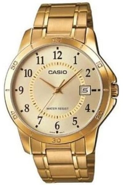 Casio Men's Watch - MTP-V004G-9BUDF Gold Dial, Gold Band