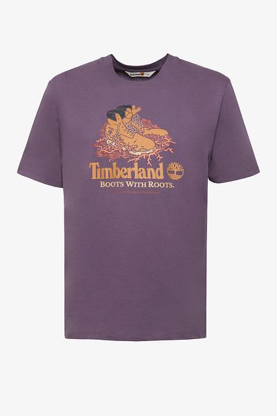Timberland Μπροστινό μποτάκι γραφικό ανδρικό μωβ μπλουζάκι TB0A6DJ1ENX1