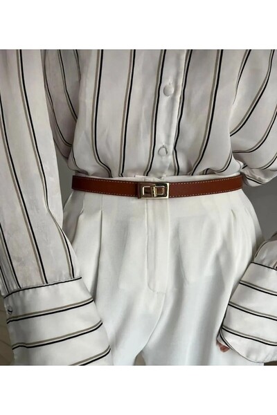 Lydie's Curea de damă reglabilă cu cataramă aurie cu blocare Curea de rochie ...