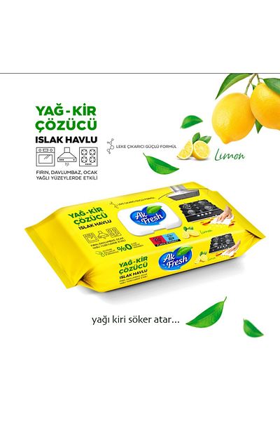 Tesa Ak Fresh Oil Dirt Soluble 48 Wet Towels for Heavy Oils
