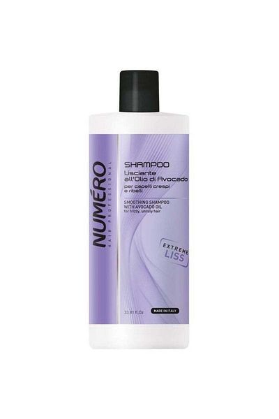 BRELIL Numero Hair Professional Smoothing Shampoo with Avocado Oil 1000ml Ideal for dry and damaged hair