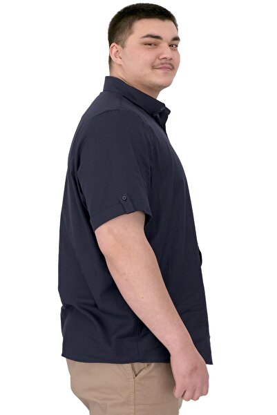 ModeXL Mode XL Ανδρικό πουκάμισο Gabardine Everyday Essentials U25602 Navy Blue