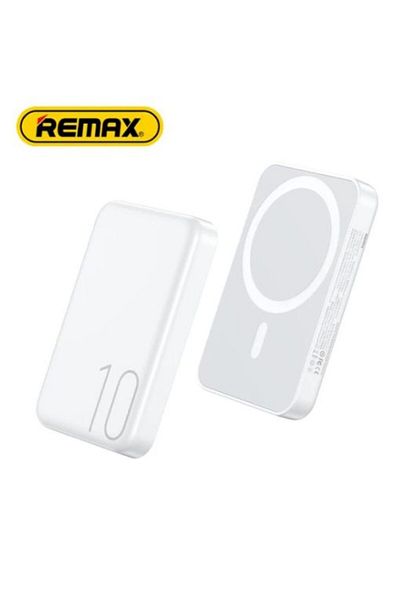 REDz Accessories Remax External Battery, Magsafe, 10,000mah, Wireless Charging, Fast Charge, 15w, White