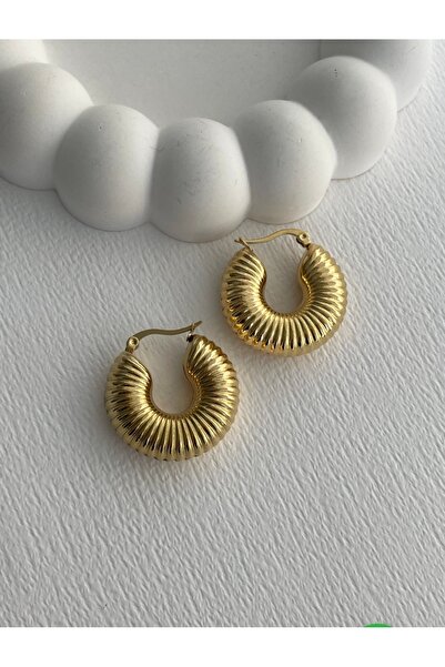 Elysia Accessory Retro Görünümlü Kalın Çelik Halka Küpe