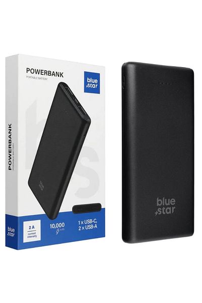 REDz Accessories Baterie BlueStar W1061, Powerbank 10.000 mAh, port USB-C + 2 x USB-A, Negru