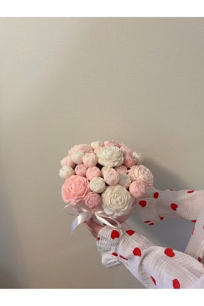 candleandgiftland Solmayan Çiçek Gül Kokulu Şakayık Mumlar Hediyelik