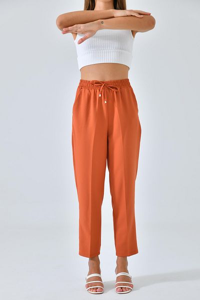 Saade Tile Waist Elastic Lace up Fit Pants