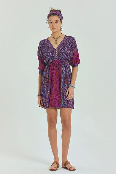 Los banditos V-Neck Elastic Waist Backless Mini Dress