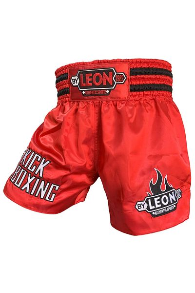 By Leon 1982 Leon Kick Boxing Embroidered Kick Boxing Shorts Red Byl1002Red