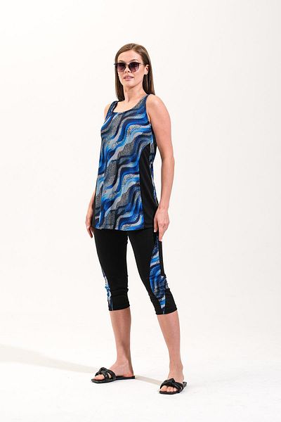 Plistre 2266_2-Piece Pool/Sea Swimsuit with Strappy Inner Lining and 4/3 Tights