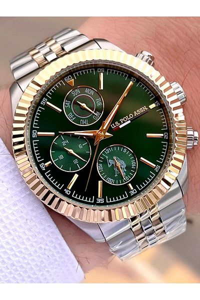 U.S. Polo Assn. U.S.Polo Assn Steel Cord Inner Functions Active 5 Atm Water Resistant Men's Wristwatch Uspa.1054.B08