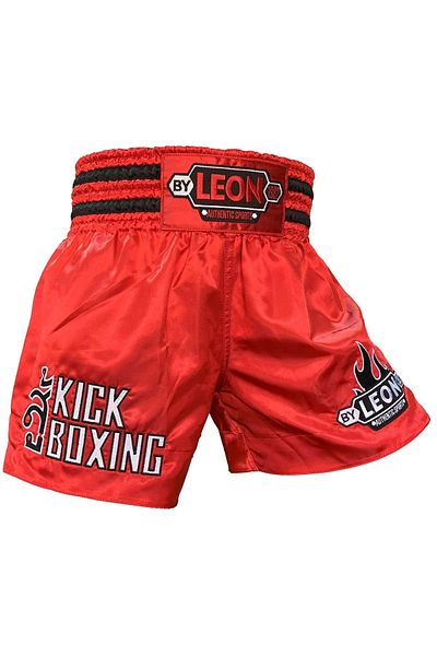 By Leon 1982 Leon Kick Boxing Embroidered Kick Boxing Shorts Red Byl1002Red