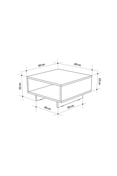 Mourah Home Hola Modern Coffee Table White Multipurpose H 32cm, White
