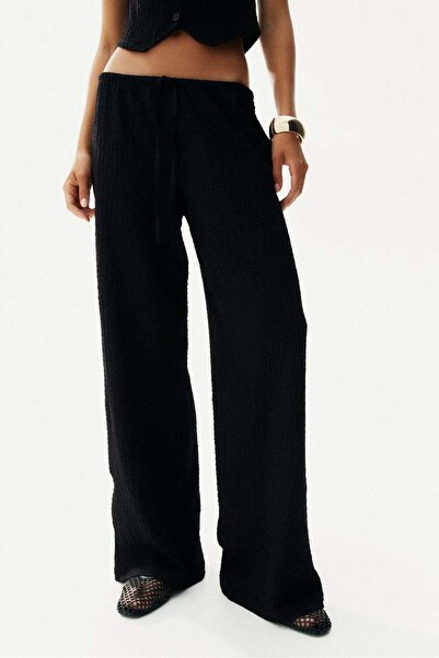 H&M Crinkled drawstring trousers