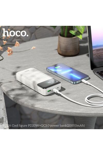 REDz Accessories Εξωτερική μπαταρία 20.000 mAh, Γρήγορη φόρτιση, PD QC 3.0, 3A, 20W, USB και Type-C, Λευκή