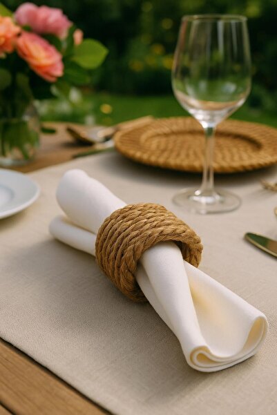 Arma House 6'lı Hasır Peçete Halkası/Yüzüğü