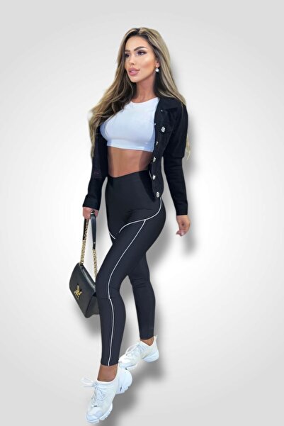 BOMBFIT Colanti White Line, talie inalta, Textura Mata