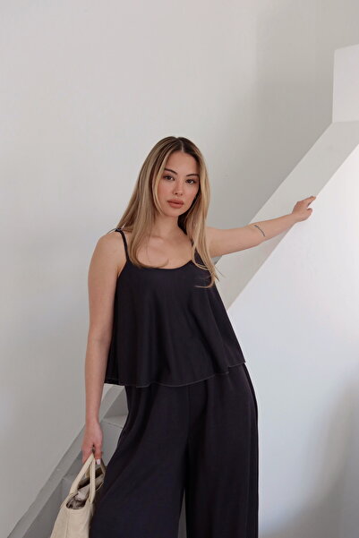 Laluvia Füstölt pántos blúz nadrág szett - 51052